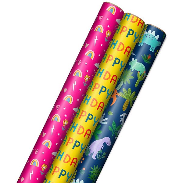 Hallmark Kid's Birthday Wrapping Paper with Gridlines