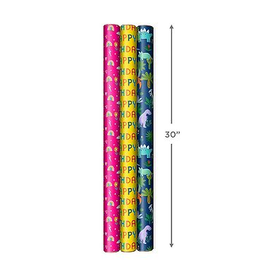 Hallmark Kid's Birthday Wrapping Paper with Gridlines