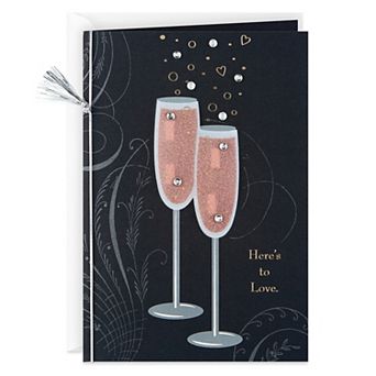 Hallmark "Here's To Love" Champagne Flutes Congratulations Card