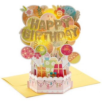 Hallmark Paper Wonder Mylar Balloon Explosion Pop Up Birthday Card with Sound