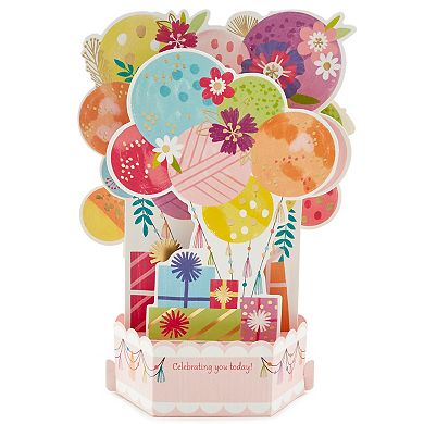 Hallmark Paper Wonder Mylar Balloon Explosion Pop Up Birthday Card with Sound