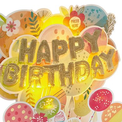 Hallmark Paper Wonder Mylar Balloon Explosion Pop Up Birthday Card with Sound