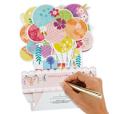 Hallmark Paper Wonder Mylar Balloon Explosion Pop Up Birthday Card with Sound