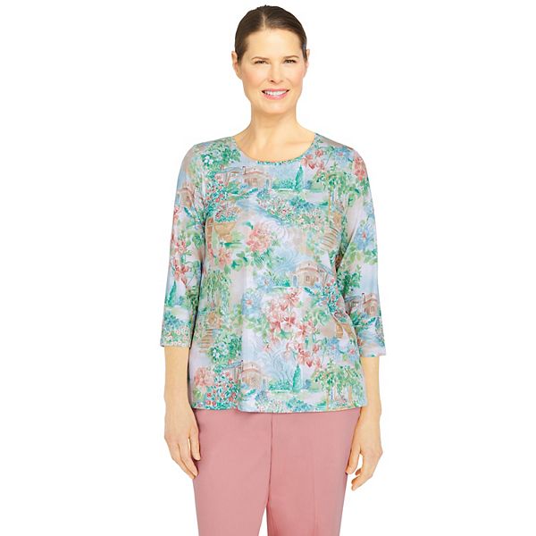 Women's Alfred Dunner Isle of Capri Garden Scenic Top