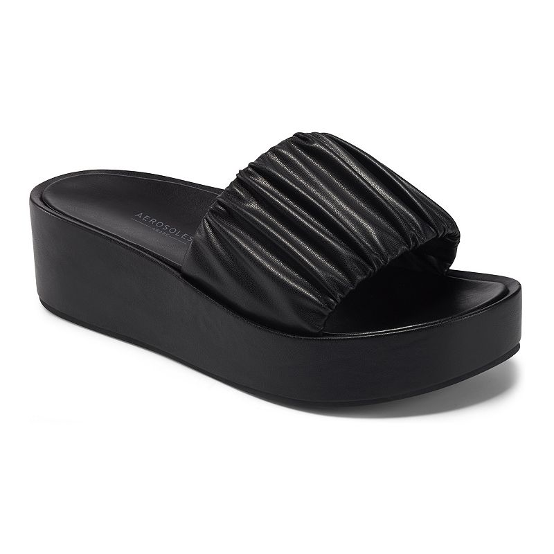 Aerosoles Dada Womens Wedge Sandals, Size: 5, Black