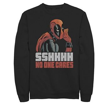 Big & Tall Marvel Deadpool Sshhhh No One Cares Logo Sweatshirt
