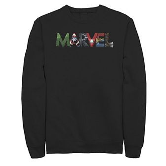 Big & Tall Marvel Avengers Character Text Portrait Sweatshirt