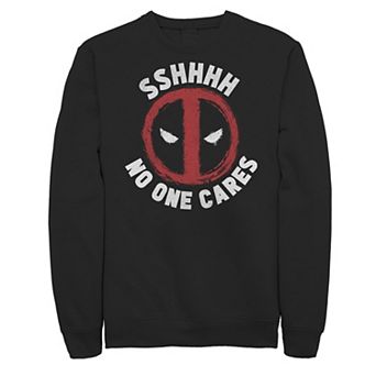Big & Tall Marvel Deadpool Sshhhh No One Cares Logo Sweatshirt