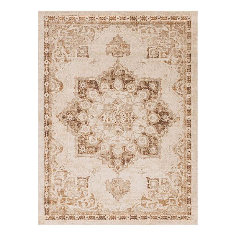 Unique Loom Helios Utopia Rug, Beig/Green, 8Ft Rnd