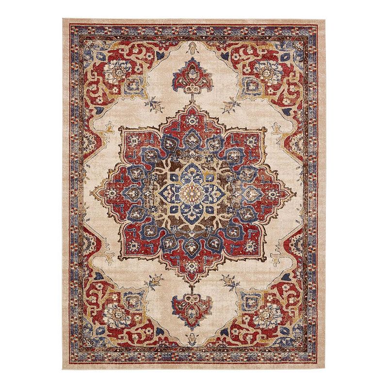 Unique Loom Helios Utopia Rug, Beig/Green, 7X10 Ft
