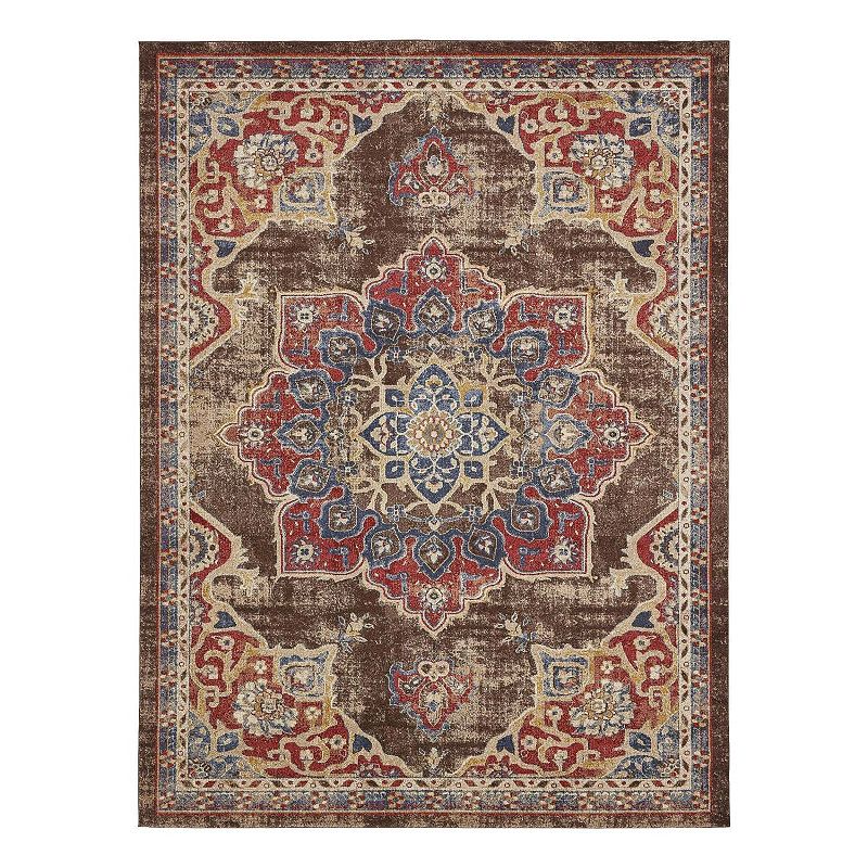 Unique Loom Helios Utopia Rug, Brown, 8Ft Rnd