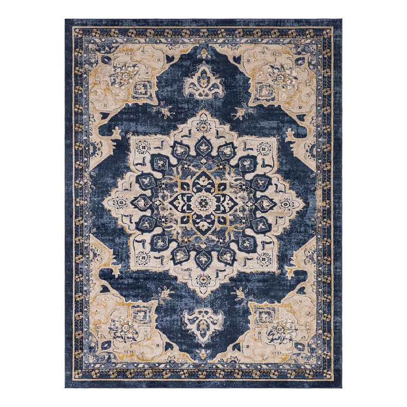 Unique Loom Helios Utopia Rug, Blue, 8Ft Rnd