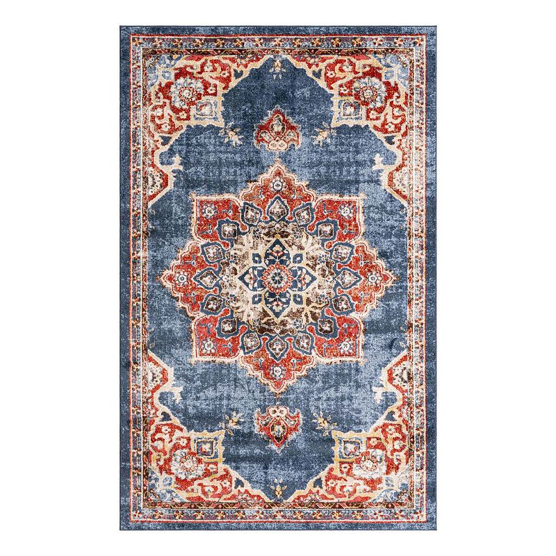 Unique Loom Helios Utopia Rug, Blue, 7Ft Rnd