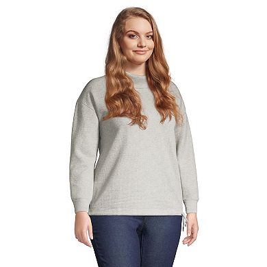 Plus Size Lands' End Long Sleeve Waffle Funnelneck Top