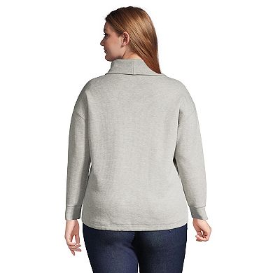 Plus Size Lands' End Long Sleeve Waffle Funnelneck Top