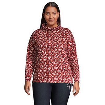 Plus Size Lands' End Long Sleeve Waffle Funnelneck Top