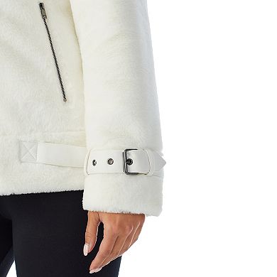 Women's Cuddl Duds Fleece Faux-Fur Moto Jacket
