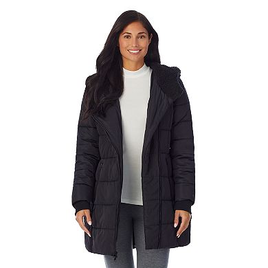 Women's Cuddl Duds Long Hooded Puffer Coat