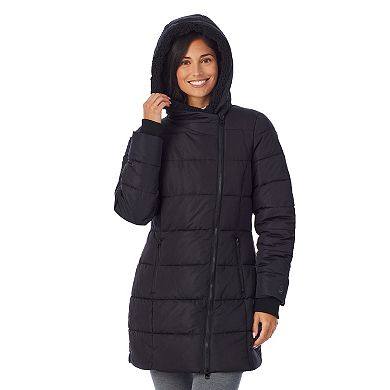 Women's Cuddl Duds Long Hooded Puffer Coat