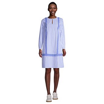 Women's Lands' End Poplin Relaxed-Fit Splitneck Dress