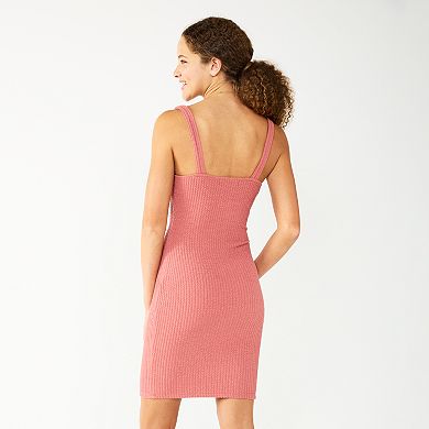 Juniors' Almost Famous Ribbed Keyhole Bodycon Dress