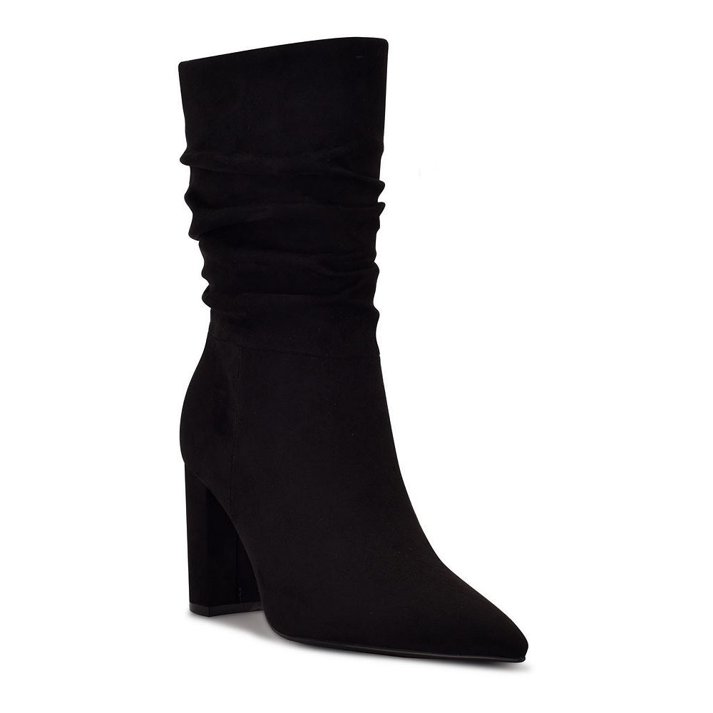slouch block heel boots