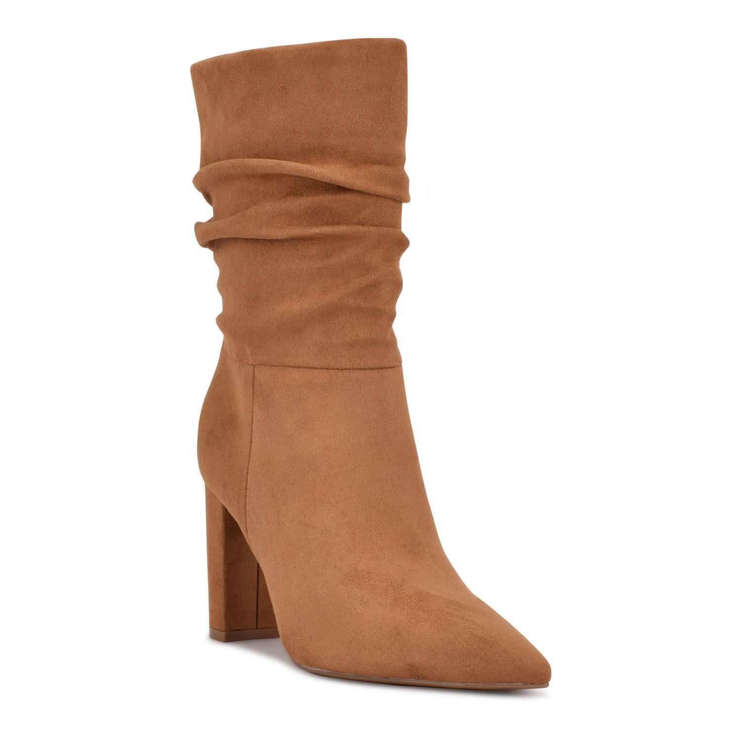 block heel slouch booties