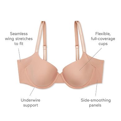 Warners No Side Effects® Seamless Underarm-Smoothing Comfort Underwire Lightly Lined T-Shirt Bra RA3061A