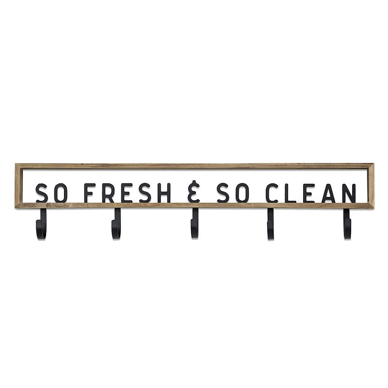 Sonoma Goods For Life So Fresh & So Clean 5-hook Wall Decor, Multicolor