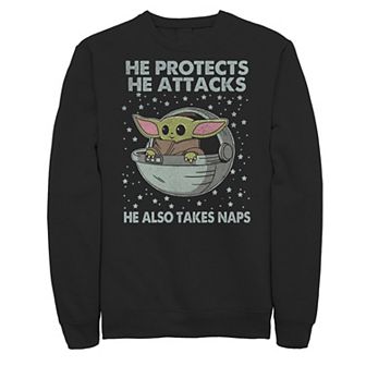 Big & Tall Star Wars The Mandalorian The Child He Also Takes Naps Sweatshirt