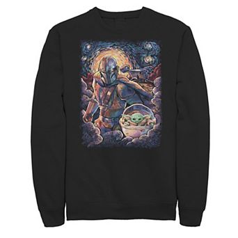 Big & Tall Star Wars: The Mandalorian & The Child Starry Night Style Sweatshirt
