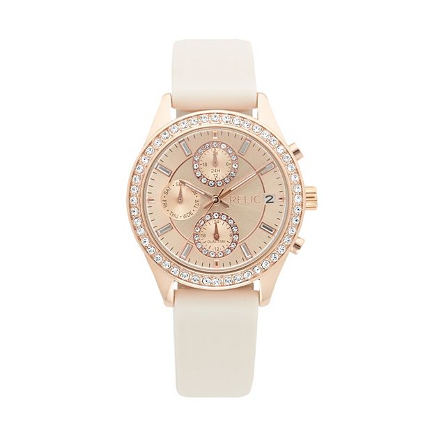 Relic by Fossil Women s Camila Blush Silicone Strap Watch ZR15993