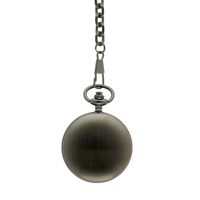 Relic by Fossil Men's Hugh Black Ion Plated Three-Hand Pocket Watch - ZR85074, Size: Large