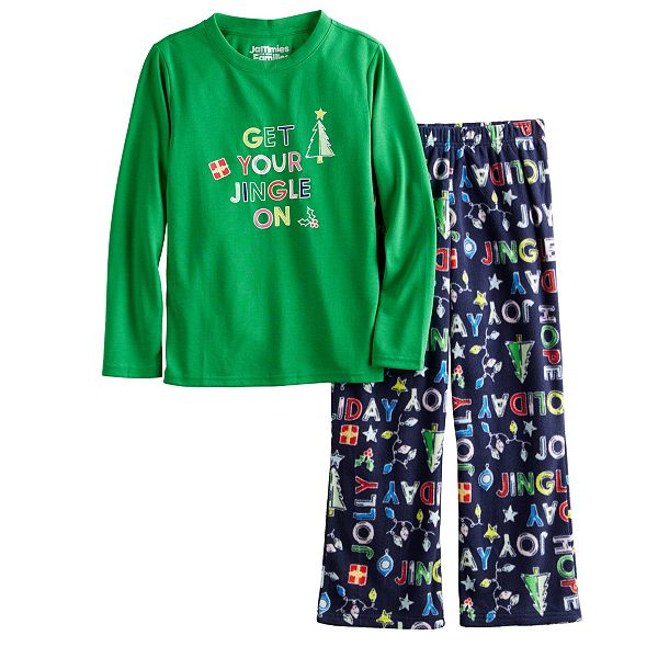 Boys 4-20 Jammies For Your Families® Get Your Jingle On Microfleece Top and  Bottoms Pajama Set