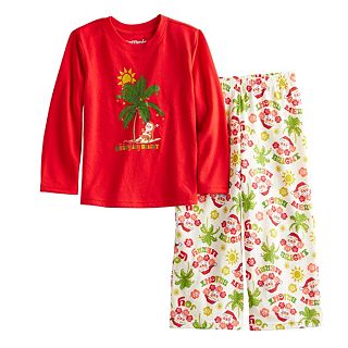 Women's Tall Jammies For Your Families® Santa` Open Hem Top & Bottom Pajama  Set