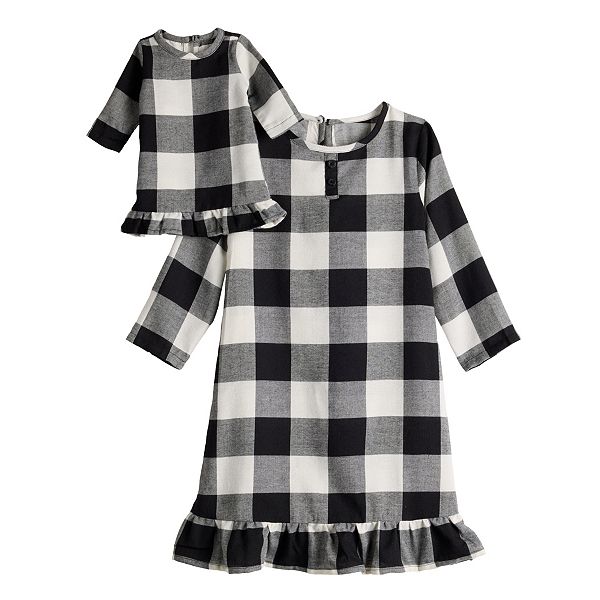 Toddler Girl Jammies For Your Families® Ho Ho Ho Nightgown & Doll Gown Set