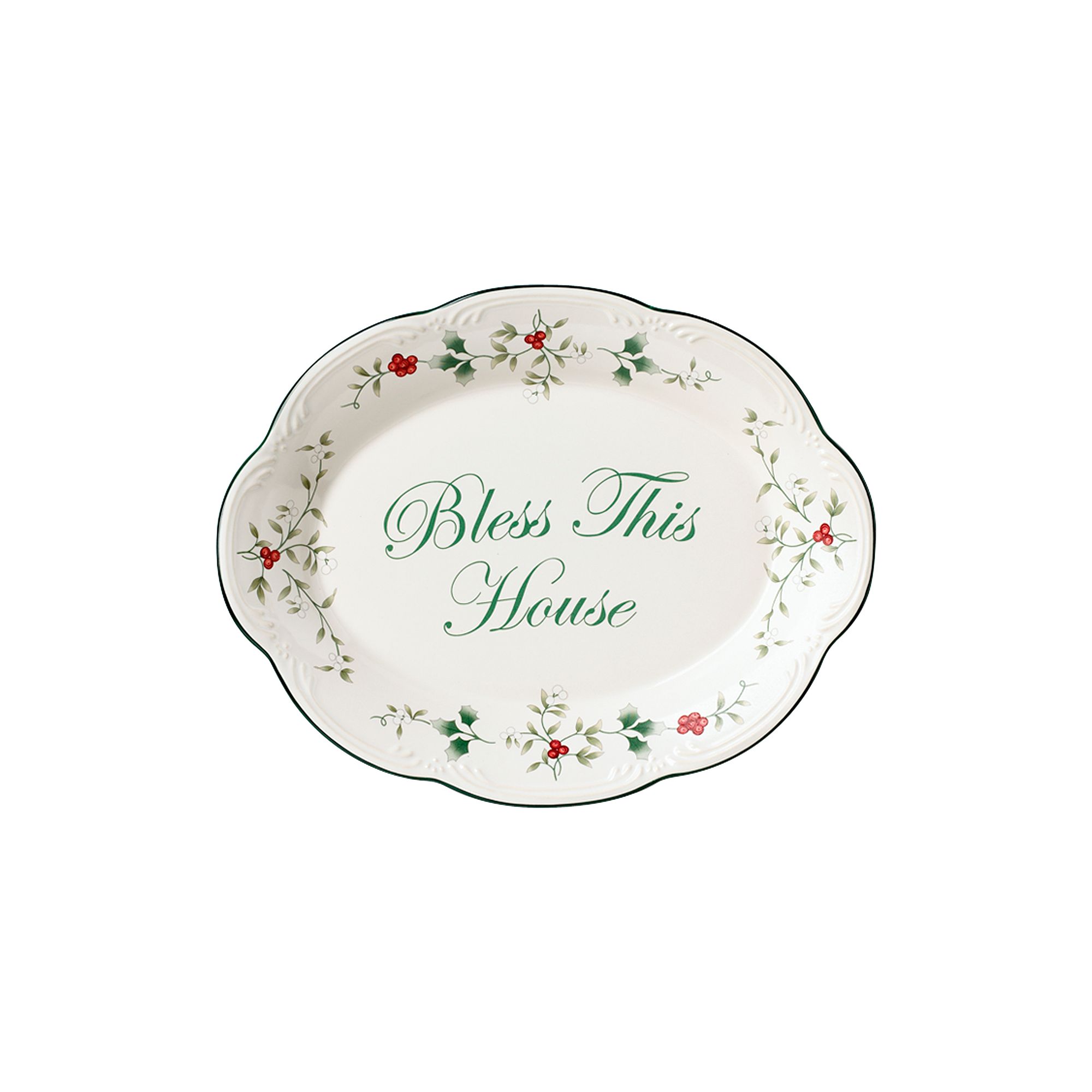 Pfaltzgraff Winterberry Bless This House Serving Plate, Multicolor
