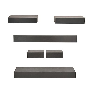 Sonoma Goods For Life Black Finish Ledge Shelf Wall Decor 6-piece Set