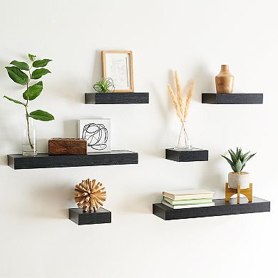 Sonoma Goods For Life Black Finish Ledge Shelf Wall Decor 6-piece Set
