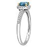 Stella Grace Two-Tone 10k Gold London Blue Topaz & 1/8 Carat T.W. Diamond Engagement Ring