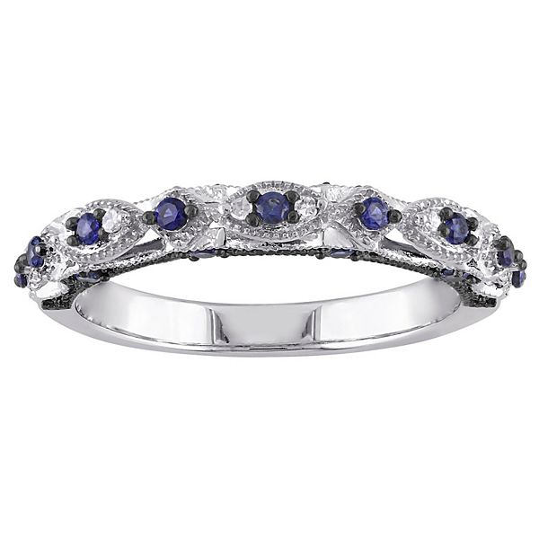 Stella Grace 10k White Gold Lab-Created Sapphire & Diamond Accent ...