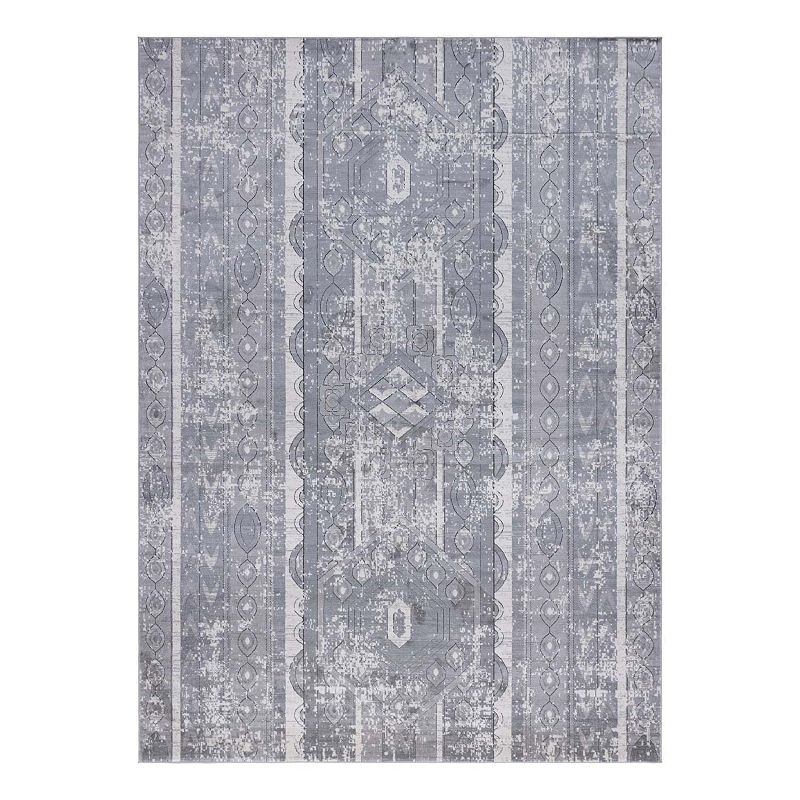 Unique Loom Depoe Portland Rug, Grey, 7Ft Rnd