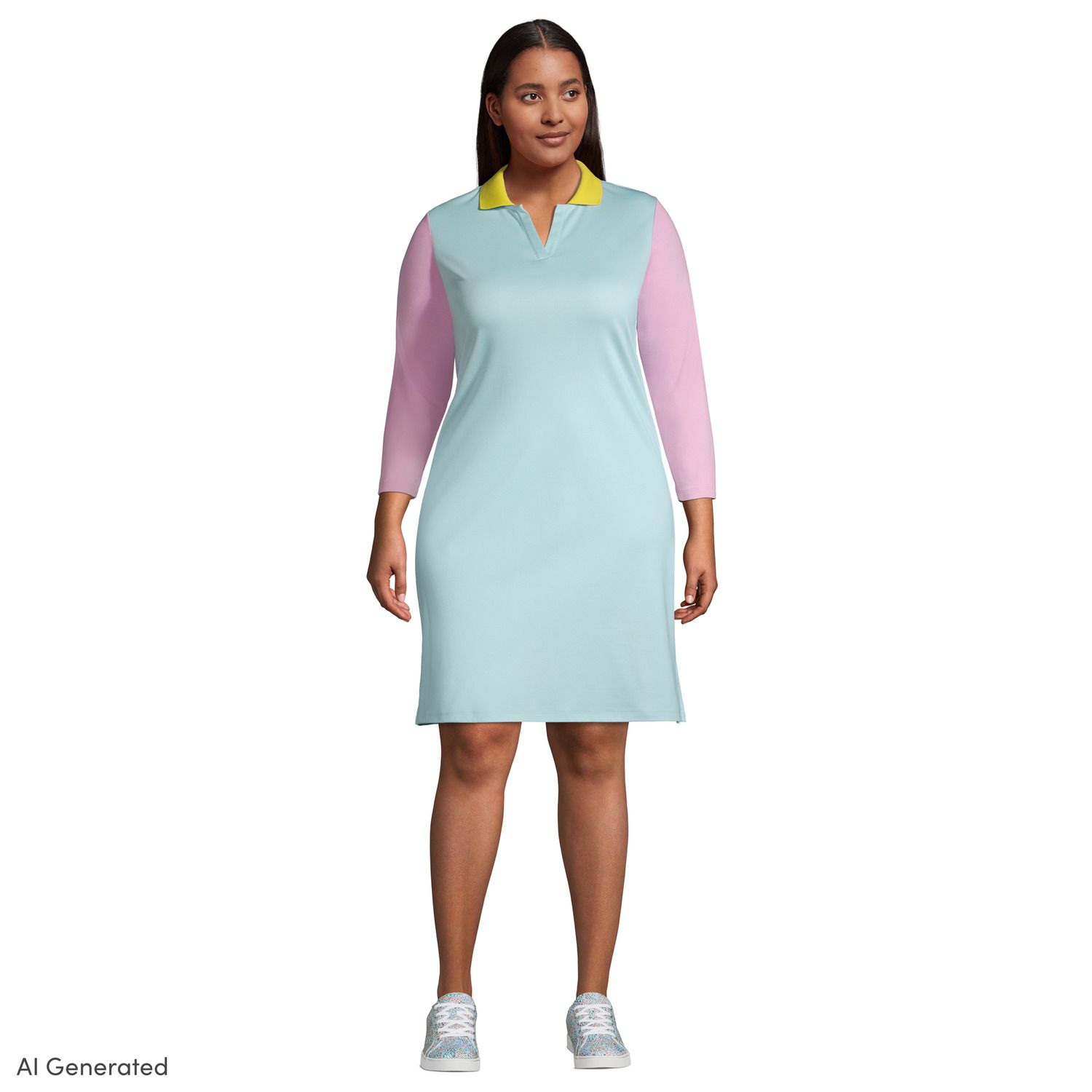 Женские платья Lands' End Plus Size Lands' End Supima Cotton Polo Dress — фото 1