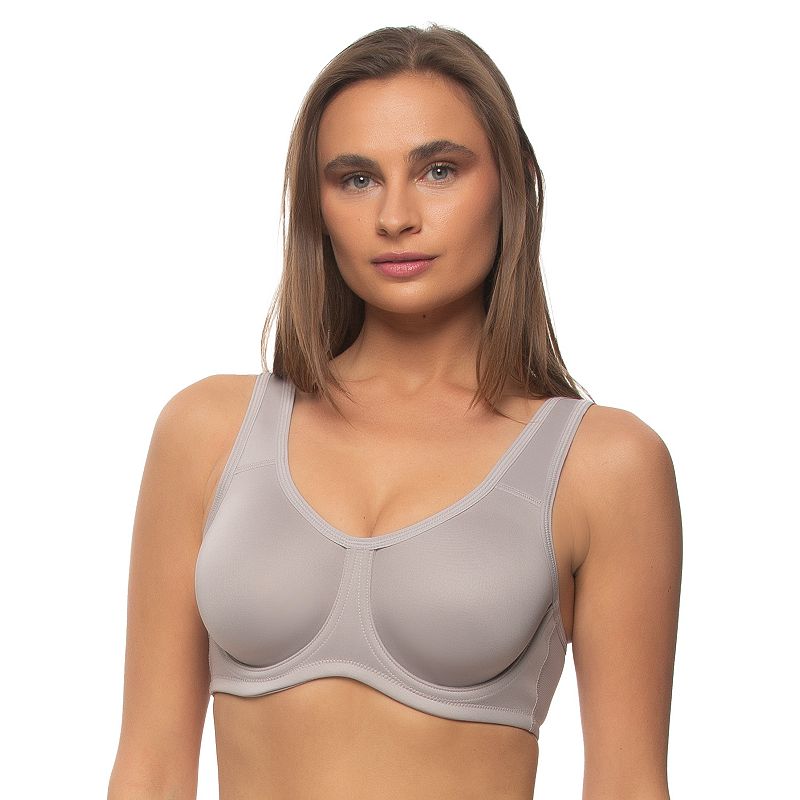 Paramour by Felina Body X Full Figure Medium Impact Sports Bra 135131, Women's, Size: 36 D, Gull Gray