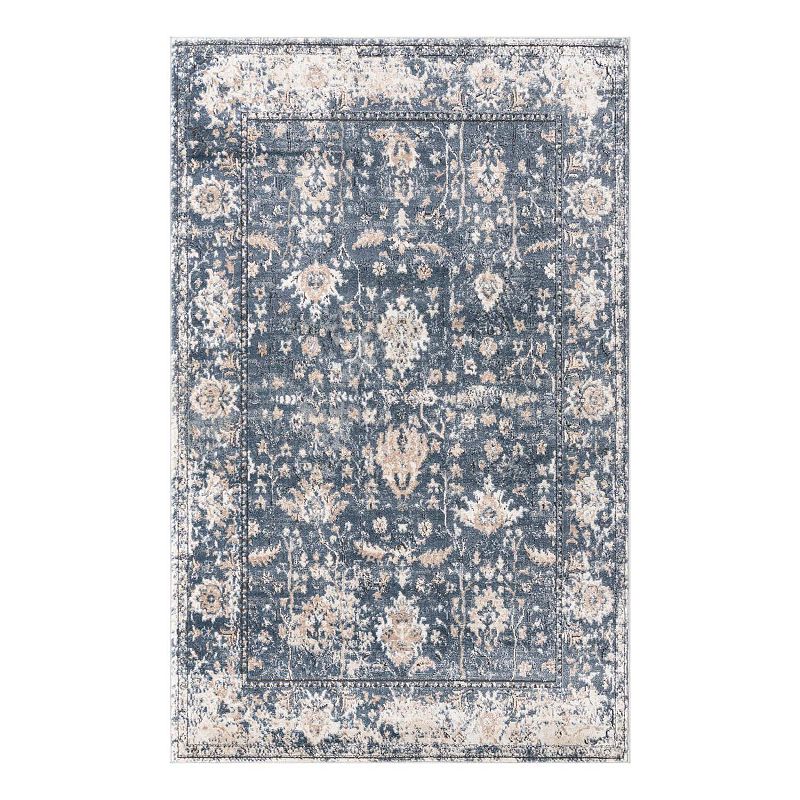 Unique Loom Central Portland Rug, Blue, 7Ft Rnd