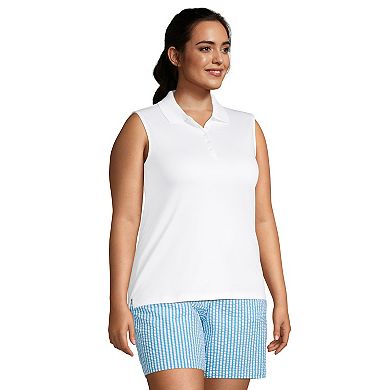 Plus Size Lands' End Sleeveless Supima Cotton Polo Top