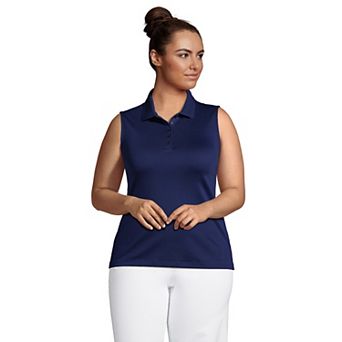 Plus Size Lands' End Sleeveless Supima Cotton Polo Top
