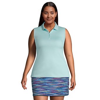 Plus Size Lands' End Sleeveless Supima Cotton Polo Top