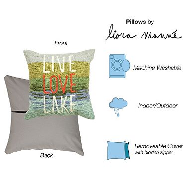 Liora Manne Frontporch Live Love Lake Indoor Outdoor Pillow