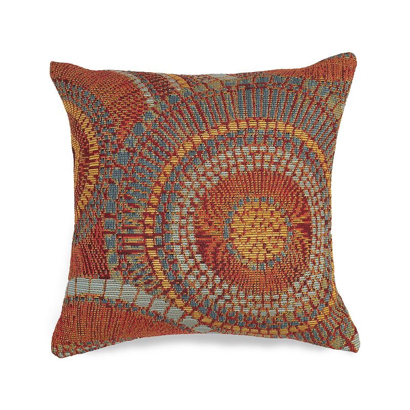 Liora Manne Marina Circles Indoor/Outdoor Pillow Saffron 18  x 18